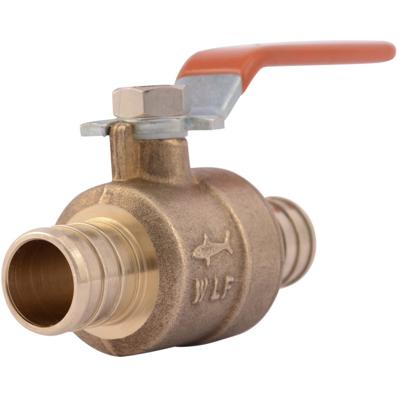 SharkBite 3/4 Inch Crimp Ball Valve, Brass Plumbing Fitting, PEX Pipe, PE-RT, 22462LFA - Image 1